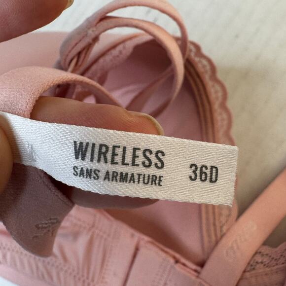 Aerie Real Happy Wireless Bra Size 36D Slumber Party NWT Lightly Lined Lace Trim - Picture 8 of 10